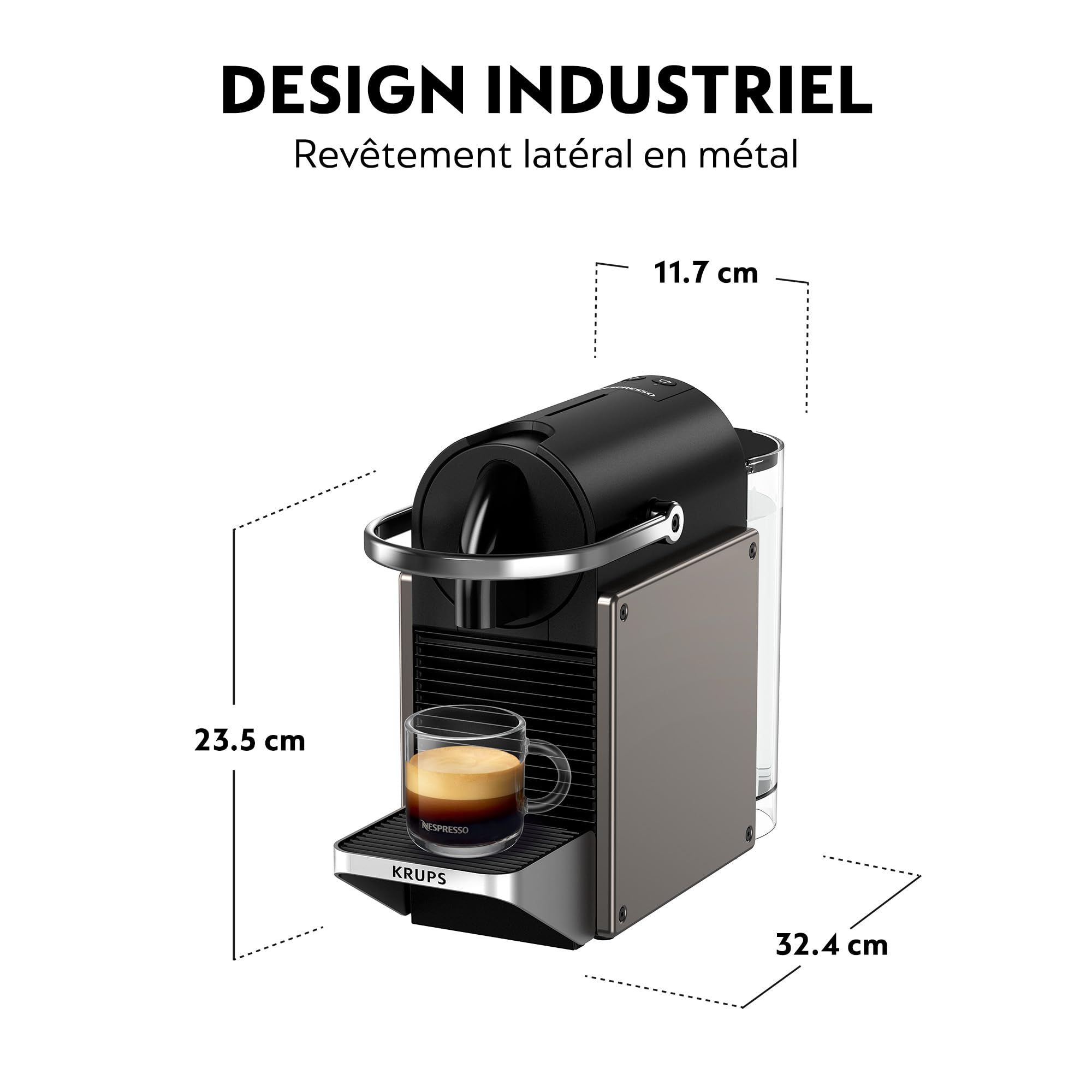 Machine à expresso Pixie YY5290FD coloris gris titane – vue 3